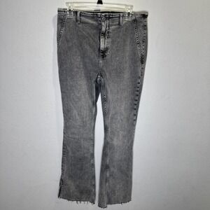 Free People Jeans Women's Size 31 Gray We The Free Level Up Side slit Flare